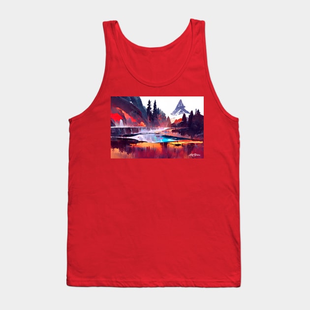 Mountain Lake Fantasy Tank Top by ArtlyStudio